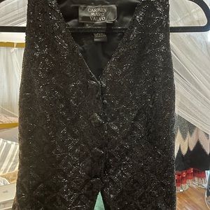 Vintage 90s Carmen Marc Valvo beaded vest size 6